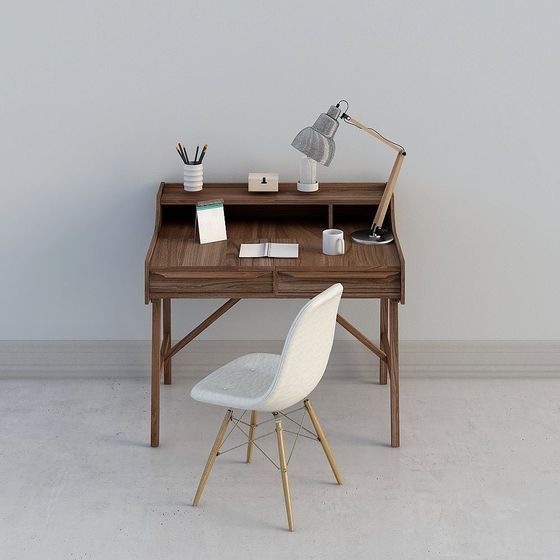 Mid-Century Desk Set 3D model