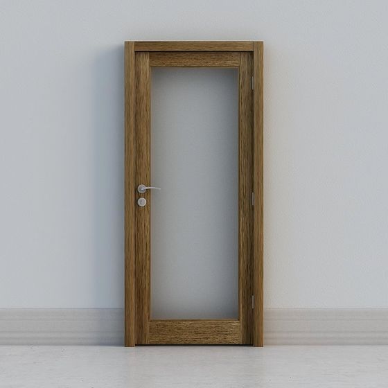 Wood Grain Glass Door 3D model