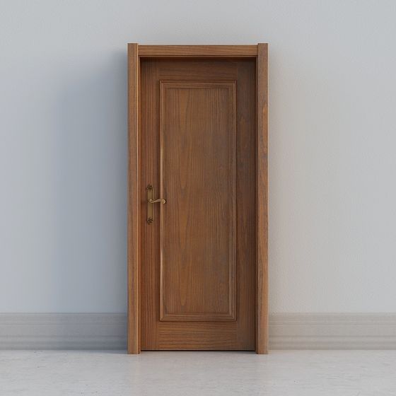 Elegant Wooden Door 3D model for Various Projects