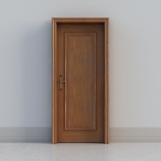 Elegant Wooden Door 3D model for Modern Interiors