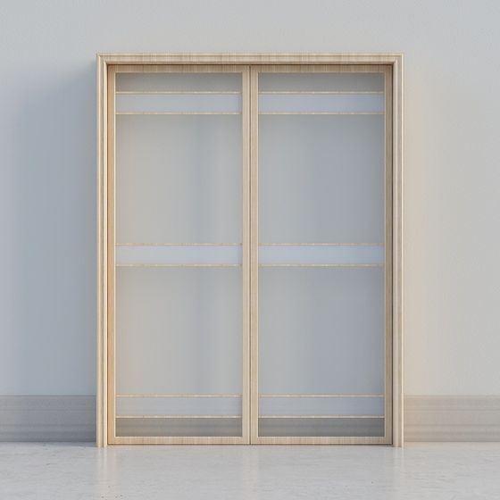 Elegant Glass Sliding Door 3D model for Contemporary Spaces