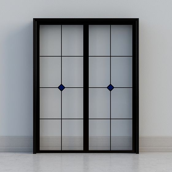 Stylish Glass Door 3D model for Modern Interiors