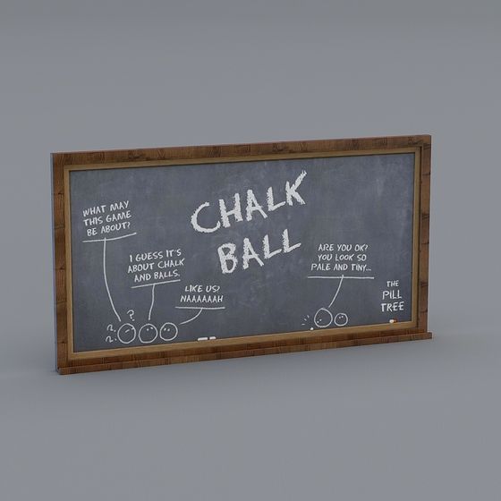 Chalk Ball Blackboard 3D model