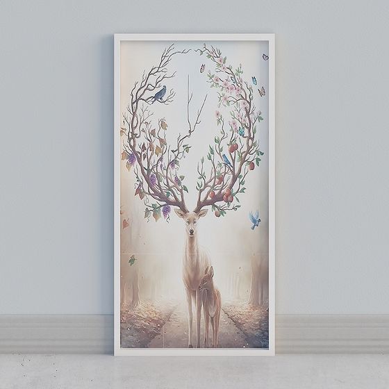 Low-Poly Deer Mother and Fawn 3D model