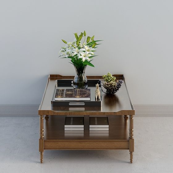 Elegant Low-Polygon Side Table 3D model for Modern Interiors