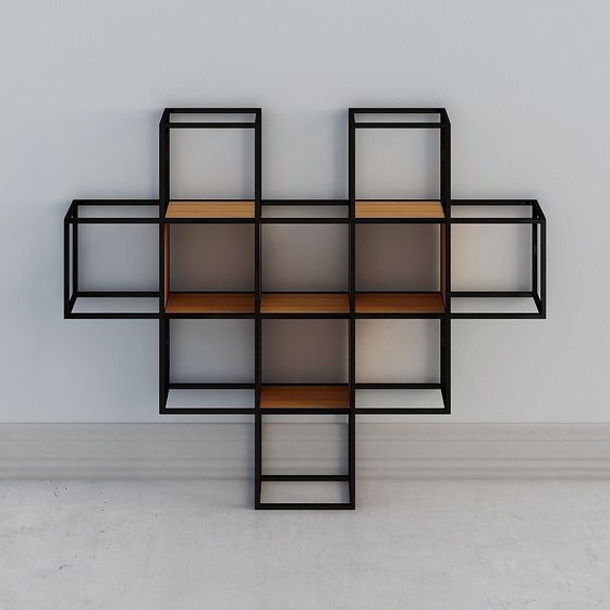 Unique Cross Bookshelf 3D model for Modern Interiors