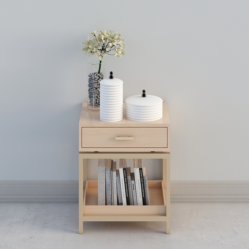 Stylish Nightstand 3D model for Modern Interiors