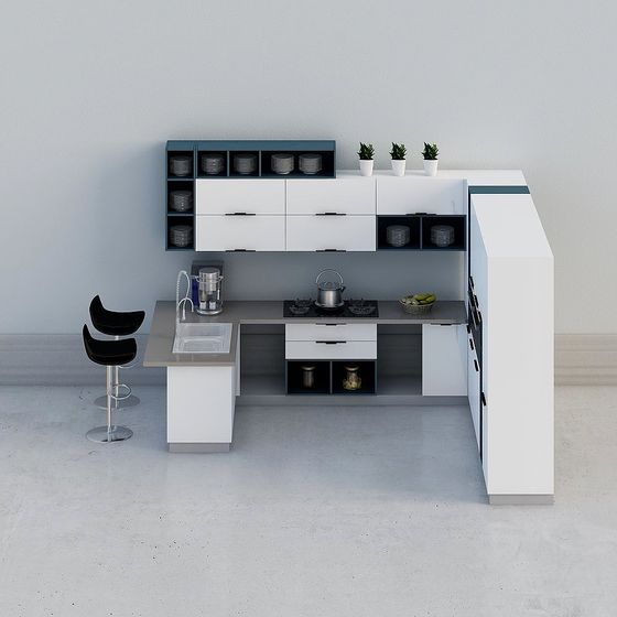 Modern Minimalist Kitchen 3D model Design