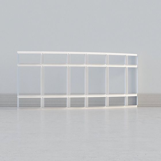 Urban Grid Low Poly Bookshelf 3D model