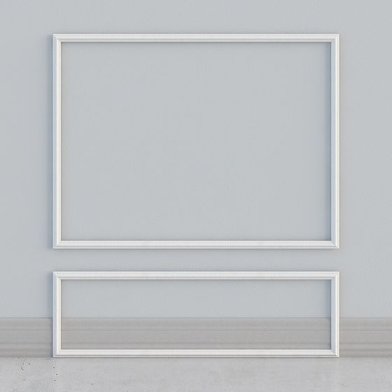 Elegant White Frame 3D model for Modern Interiors