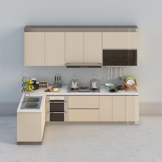 Simple and Functional Small Kitchen 3D model