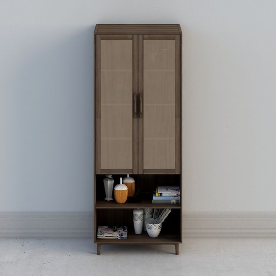 Classic Wooden Bookshelf 3D model