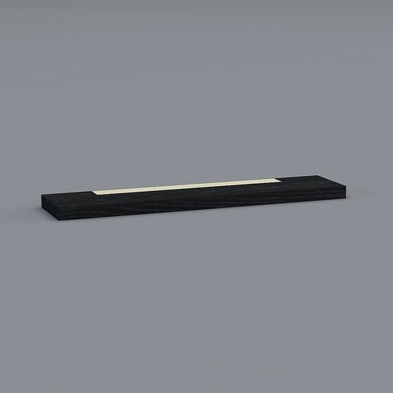 Unique Black Wood Shelf 3D model with LED Strips