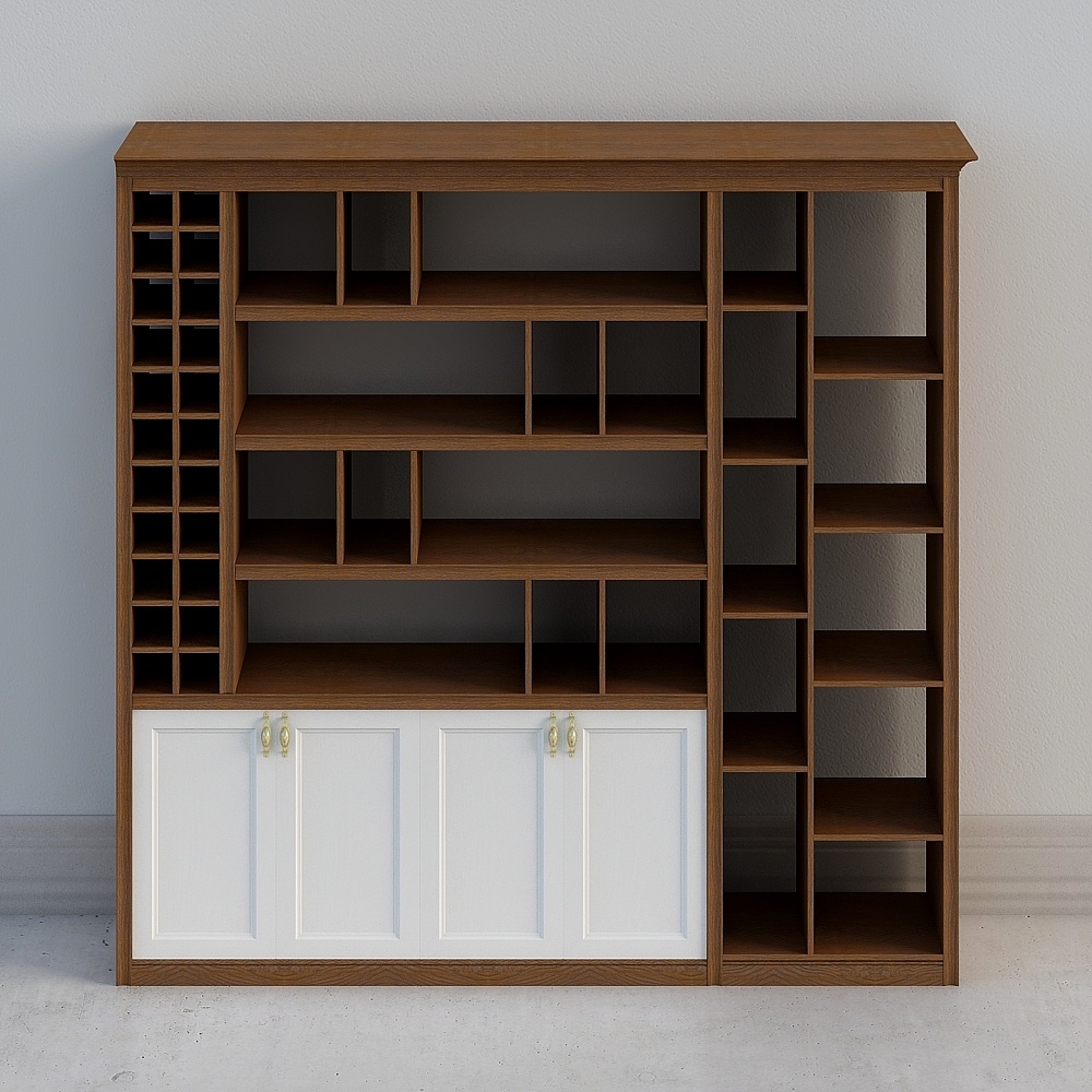 Elegant Vintage-Modern Wine Cabinet 3D model