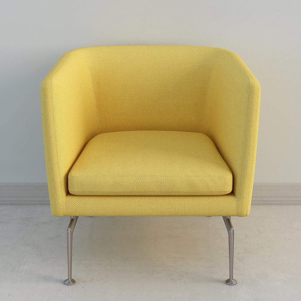Modern yellow cloth single sofa