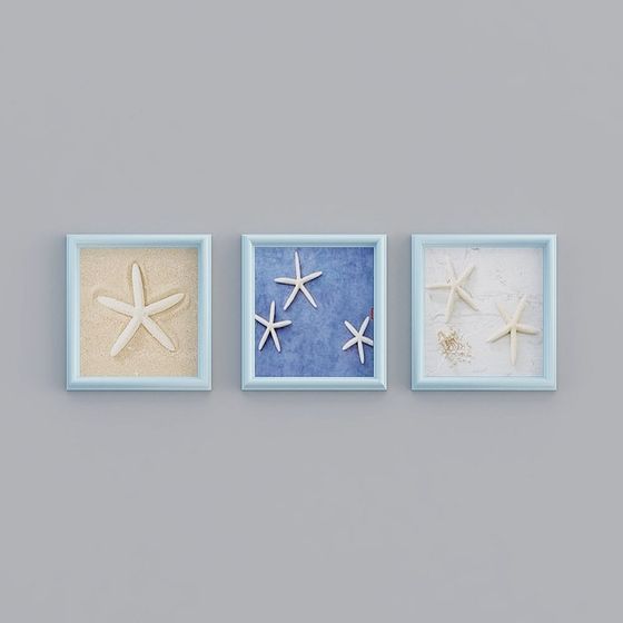Starfish Wall Art Set 3D model for Creative Spaces