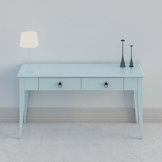 Classic Light Blue Drawer Desk 3D model