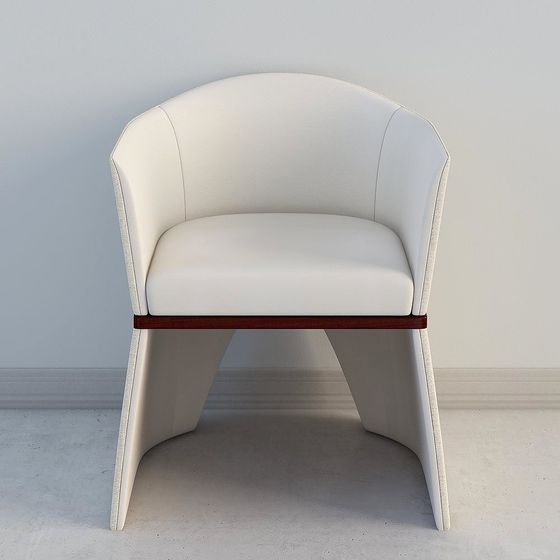 Elegant Curved Chair 3D model