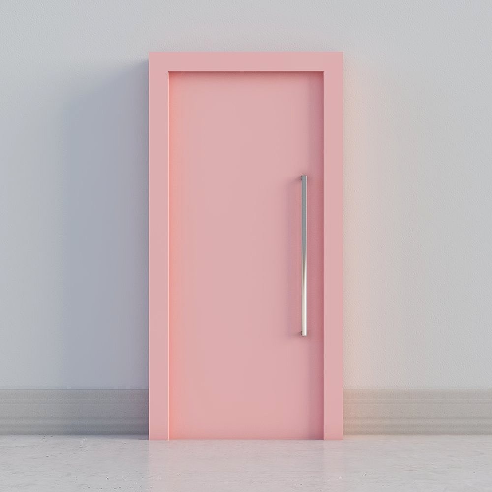 modern pink door