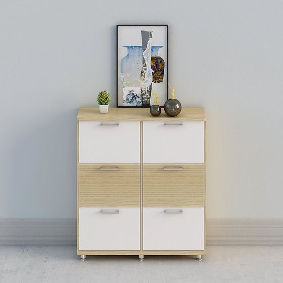 【풀 하우스에 사용자 정의】 - 현대식 베이지 나무 북유럽 콘솔 캐비닛 홀 내각 신발 캐비닛 - 로비 조합 43