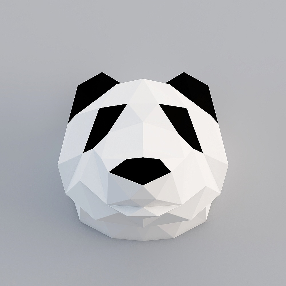 Low Poly Panda Head 3D model