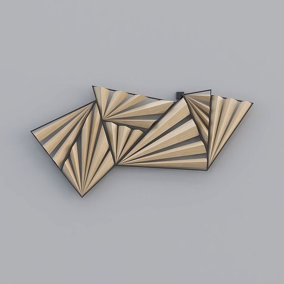Folded Fan Art Wall Decor 3D model