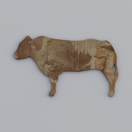 Charming Wooden Bull 3D model for Creative Spaces