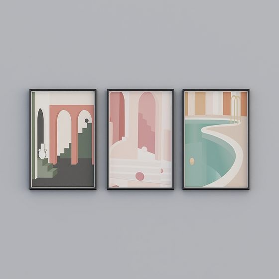 Abstract Space Triptych 3D Model