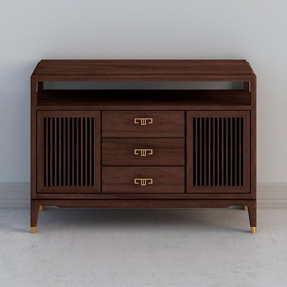 Vintage Wooden TV Cabinet 3D model