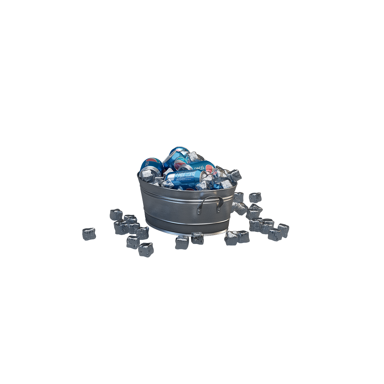 Frozen Cooler Ice and Soda 3D Model – Low-Poly Refreshment