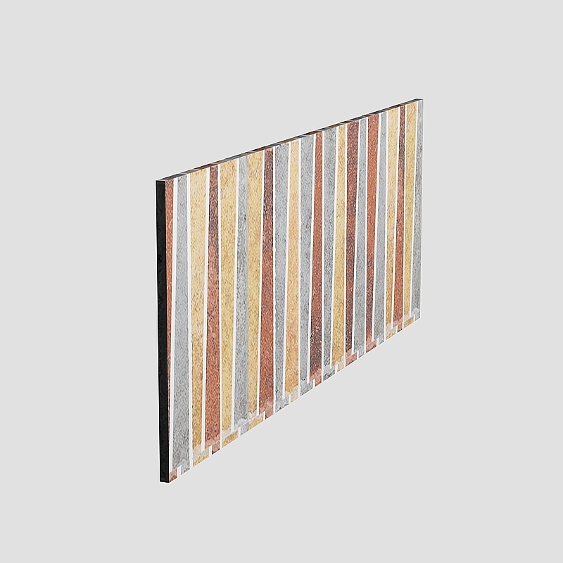 Striped Art Wall Low Poly 3D Model