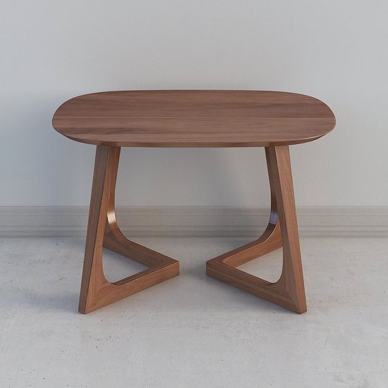 Streamlined Wooden Table 3D model for Modern Aesthetics