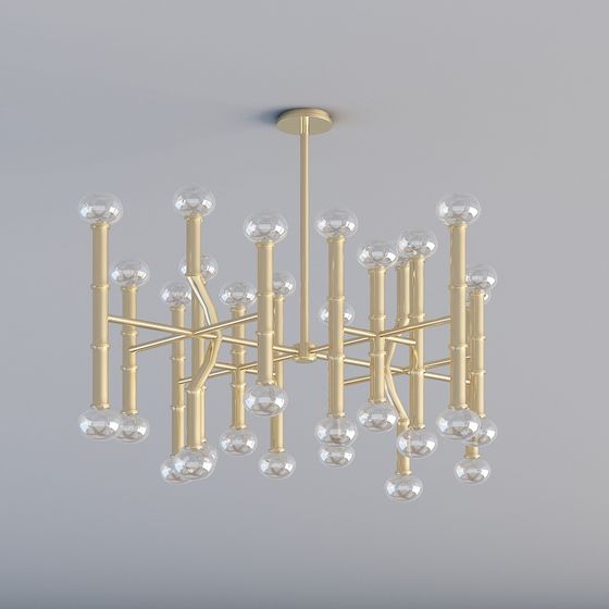 Artistic Low-Poly Chandelier 3D model for Modern Spaces