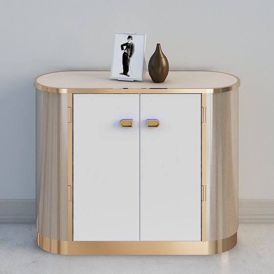 Elegant Low-Poly Storage Cabinet 3D model