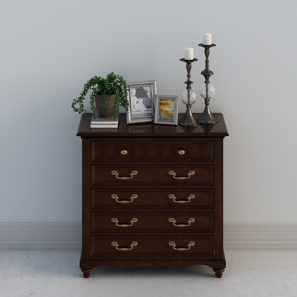 Credenza a Lato in Legno Scuro Moderno