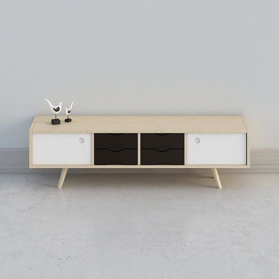 现代浅木色电视柜Media Storage