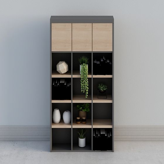 현대적인 그레이 책장