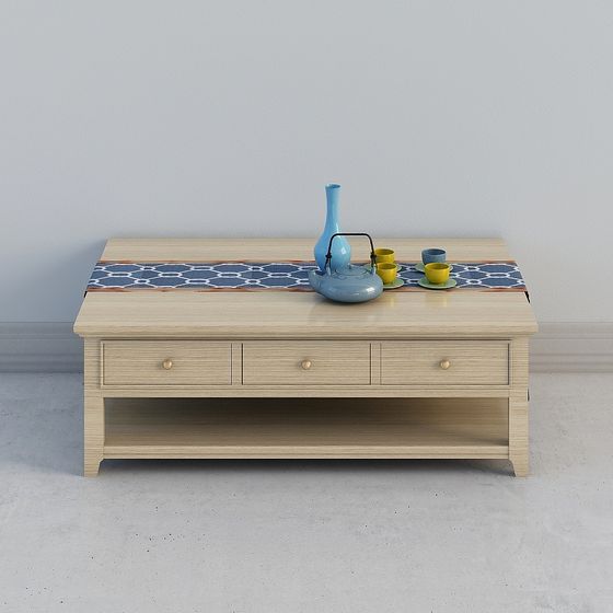 現代客廳原木色茶桌