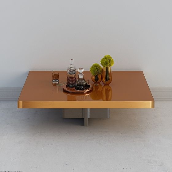 Mesa de centro amarilla moderna para sala de estar