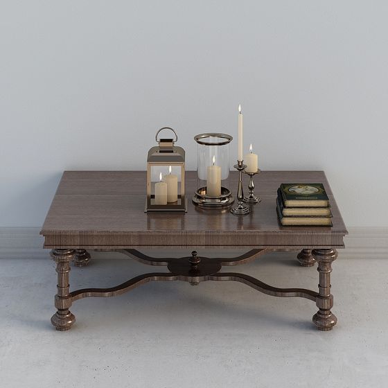 Elegant Vintage Coffee Table 3D model for Classic Interiors