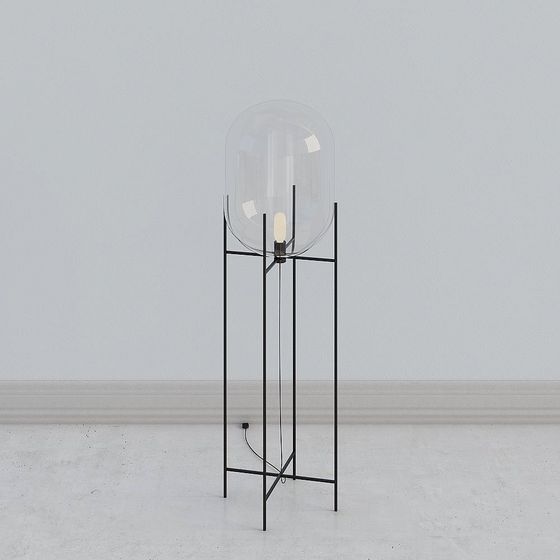 Glass Dome Floor Lamp 3D model for Modern Interiors