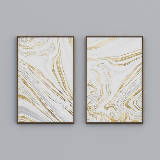 Dual Abstract Frame 3D model for Modern Art