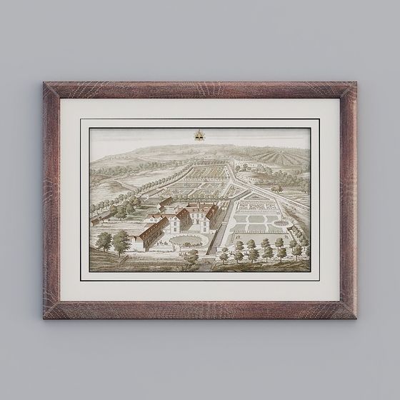 Elegant Manor 3D Model with Vintage Charm