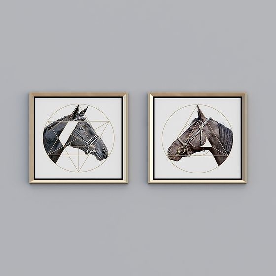 Horse Head Geometric Frame 3D model