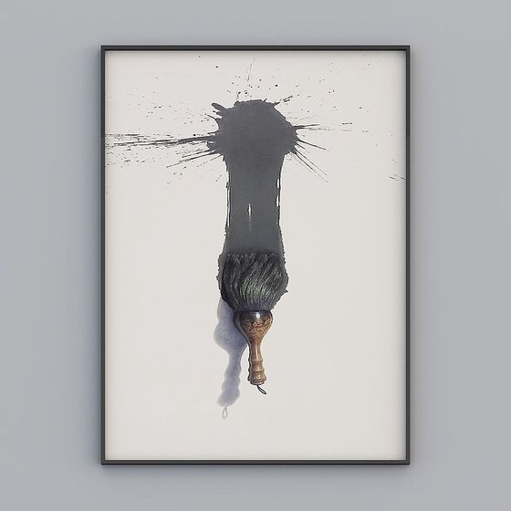 Ink Drop Brush 3D model for Artistic Creations