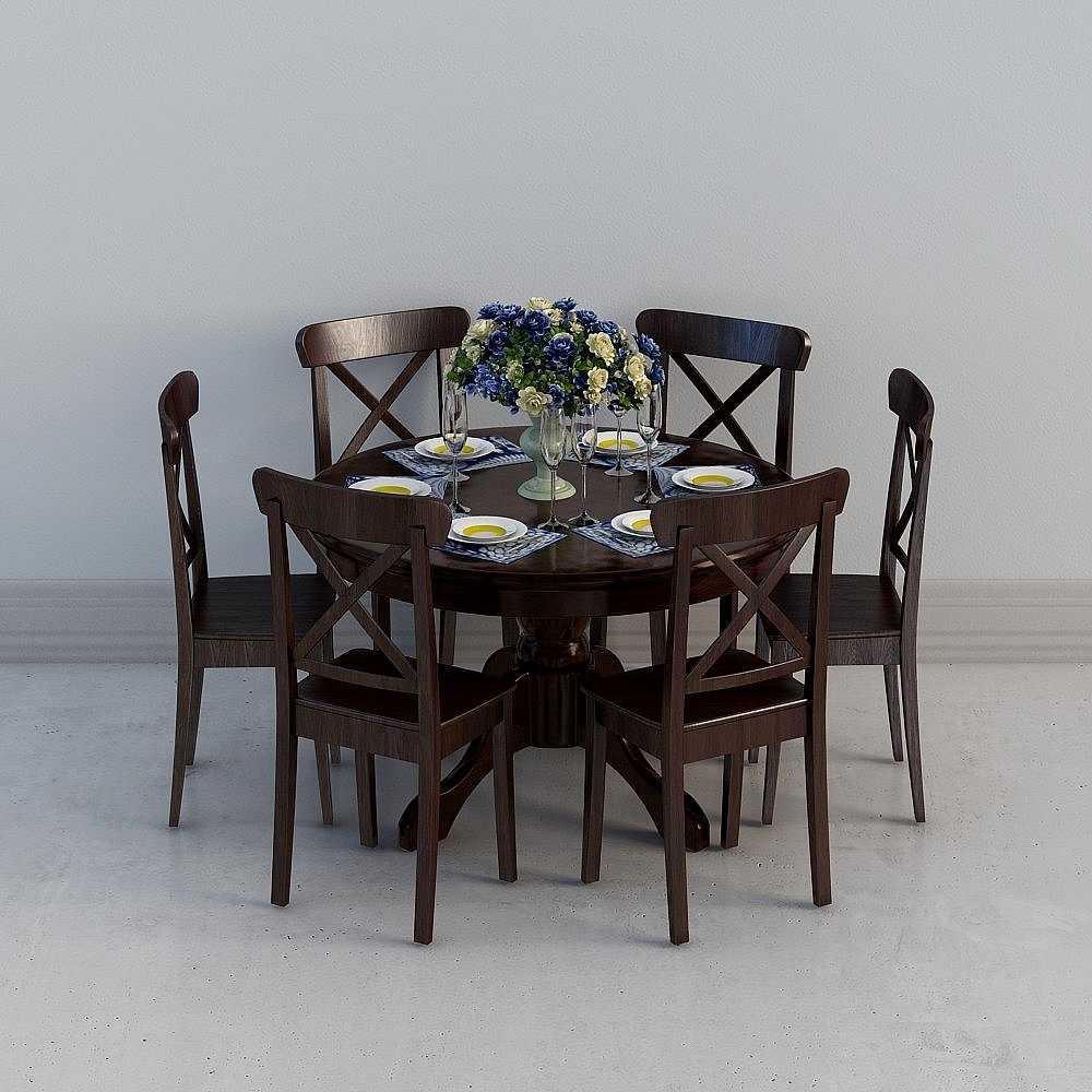 American restaurant black dining table combination Dining Set