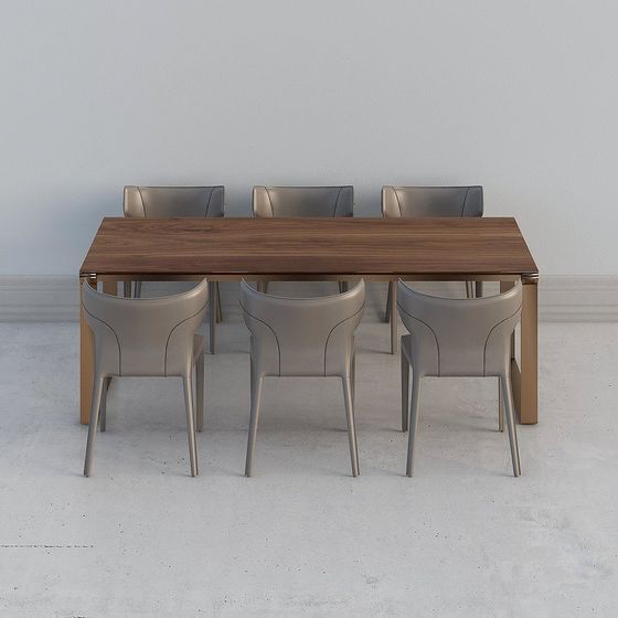 Urban Living Room Table and Chair Set 3D model