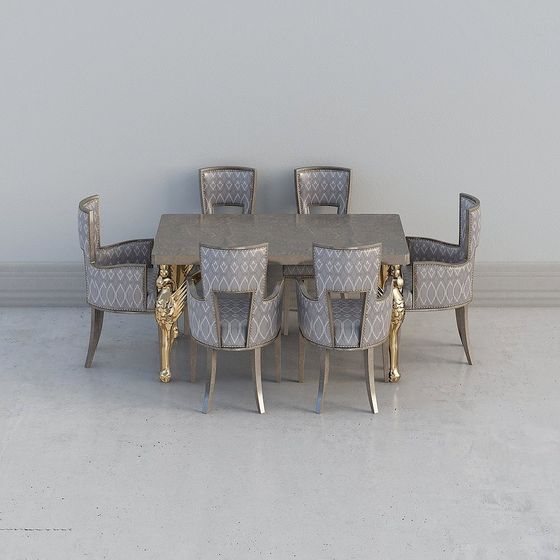Luxurious Dining Table Set 3D model for Modern Spaces