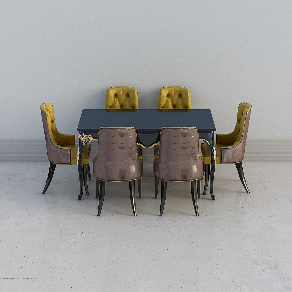 European living room black dining table combination Dining Set