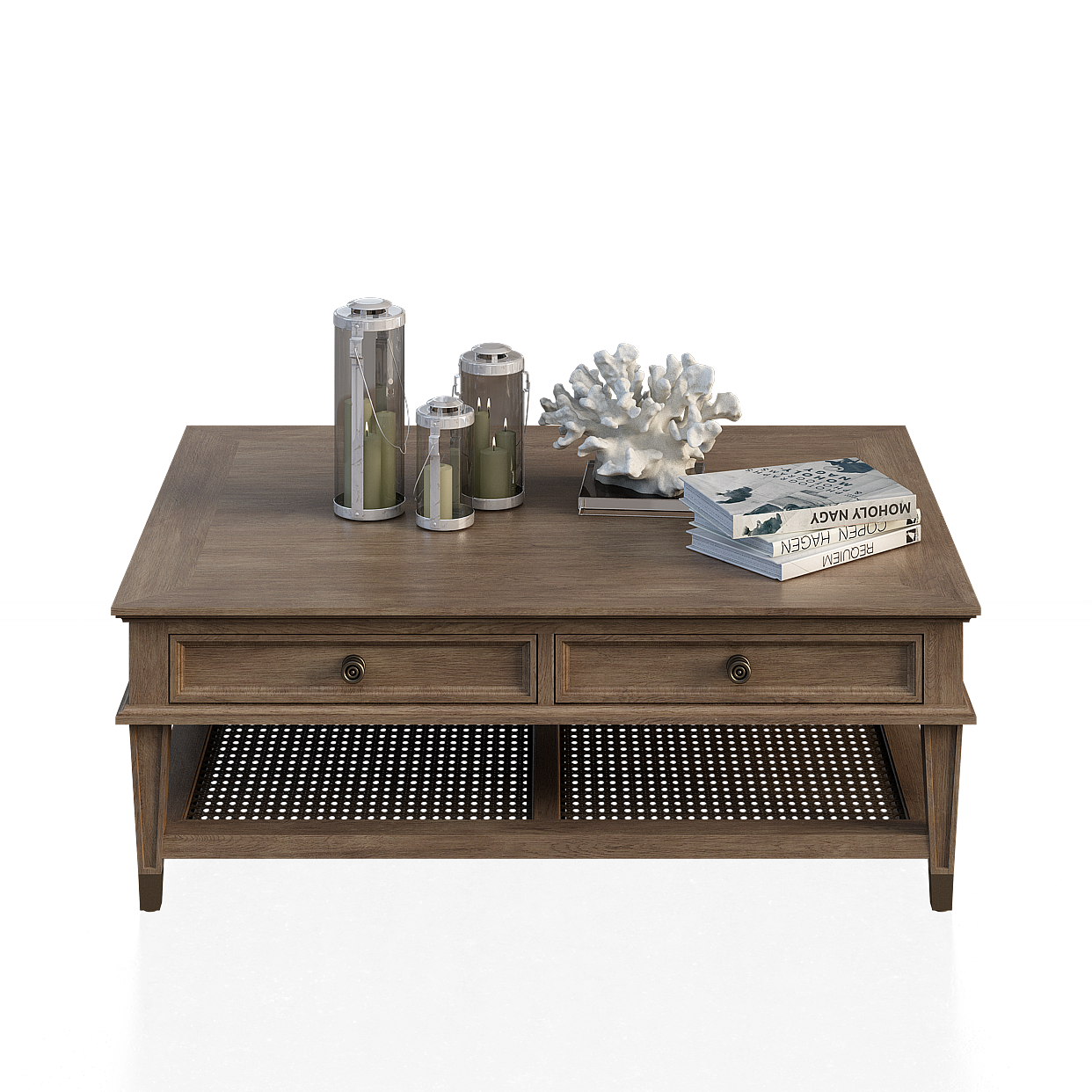 Elegant Rustic Oak Coffee Table 3D Model – Detailed Grain Design